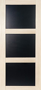 Дверь Экошпон Модель 34 беленый дуб, черное стекло